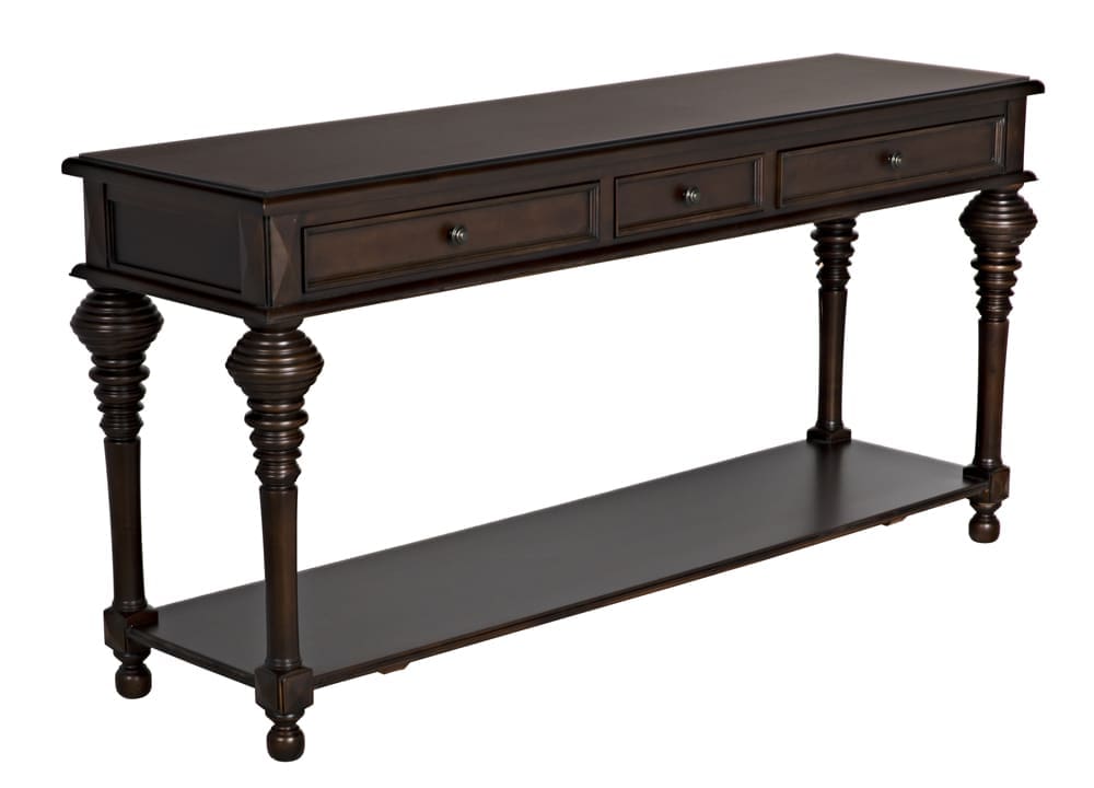 Colonial Large Sofa Table, Distressed Brown in Distressed Brown — Noir Furniture