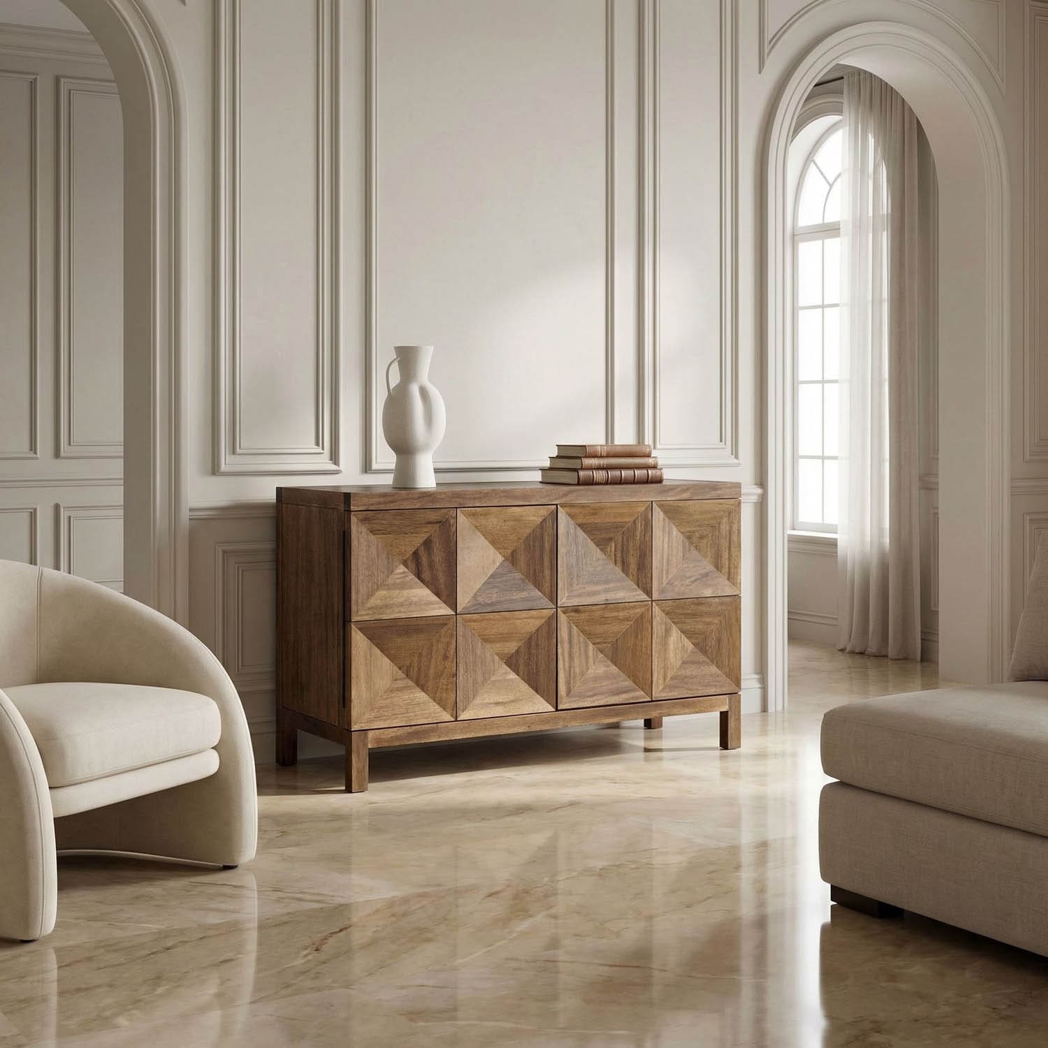 Quadrant 2 Door Sideboard, Dark Walnut
