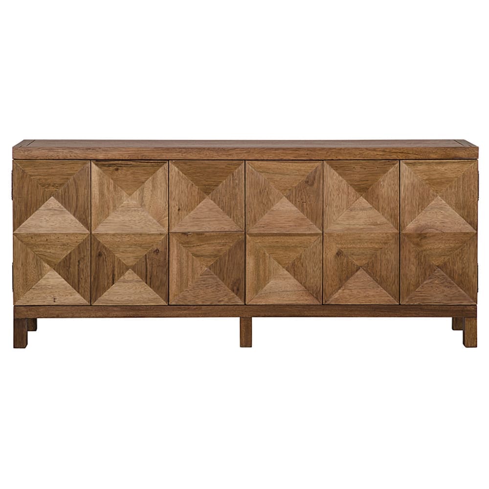 Quadrant 3 Door Sideboard, Dark Walnut in Dark Walnut — Noir Furniture