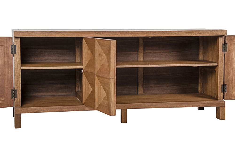 Quadrant 3 Door Sideboard, Dark Walnut in Dark Walnut — Noir Furniture