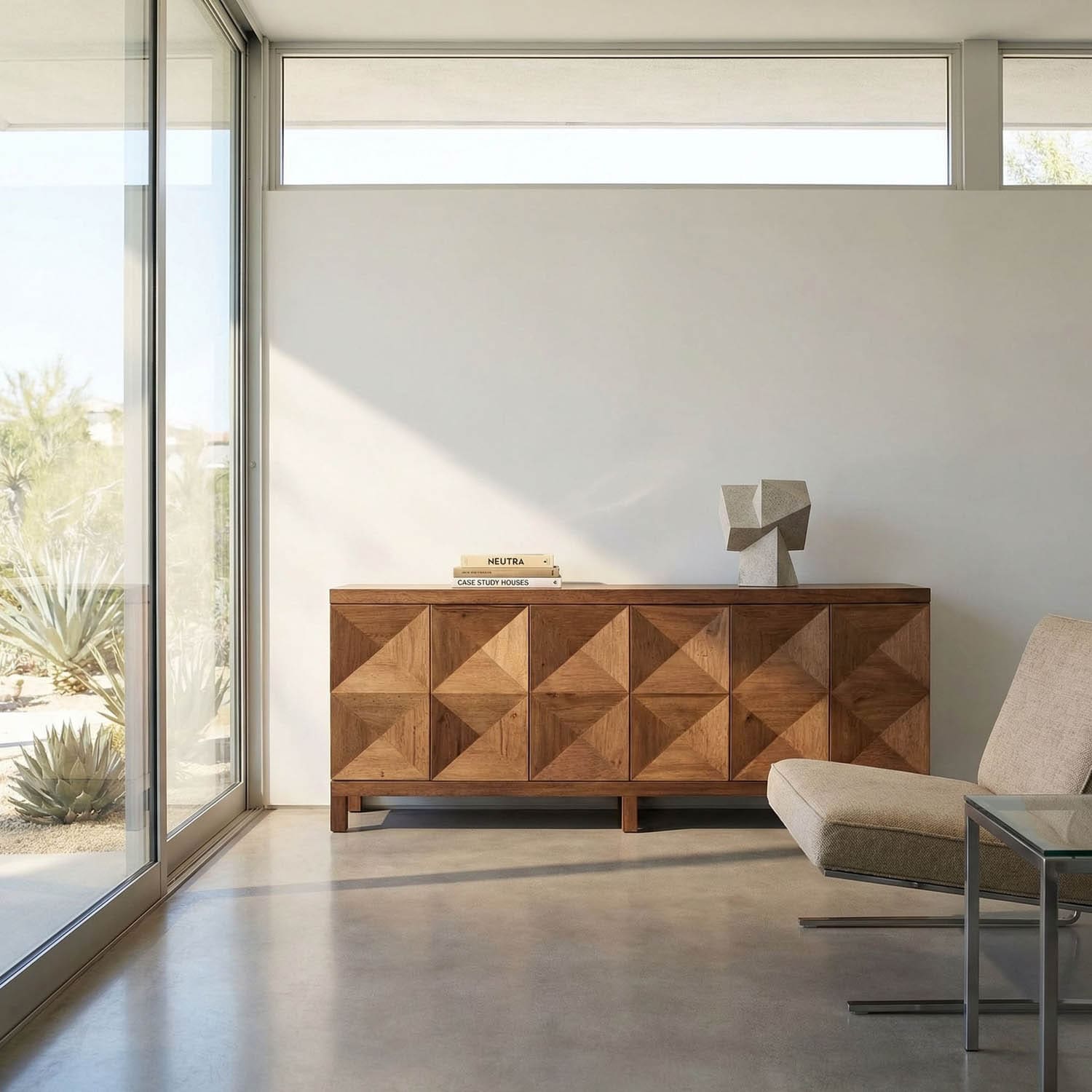 Quadrant 3 Door Sideboard, Dark Walnut