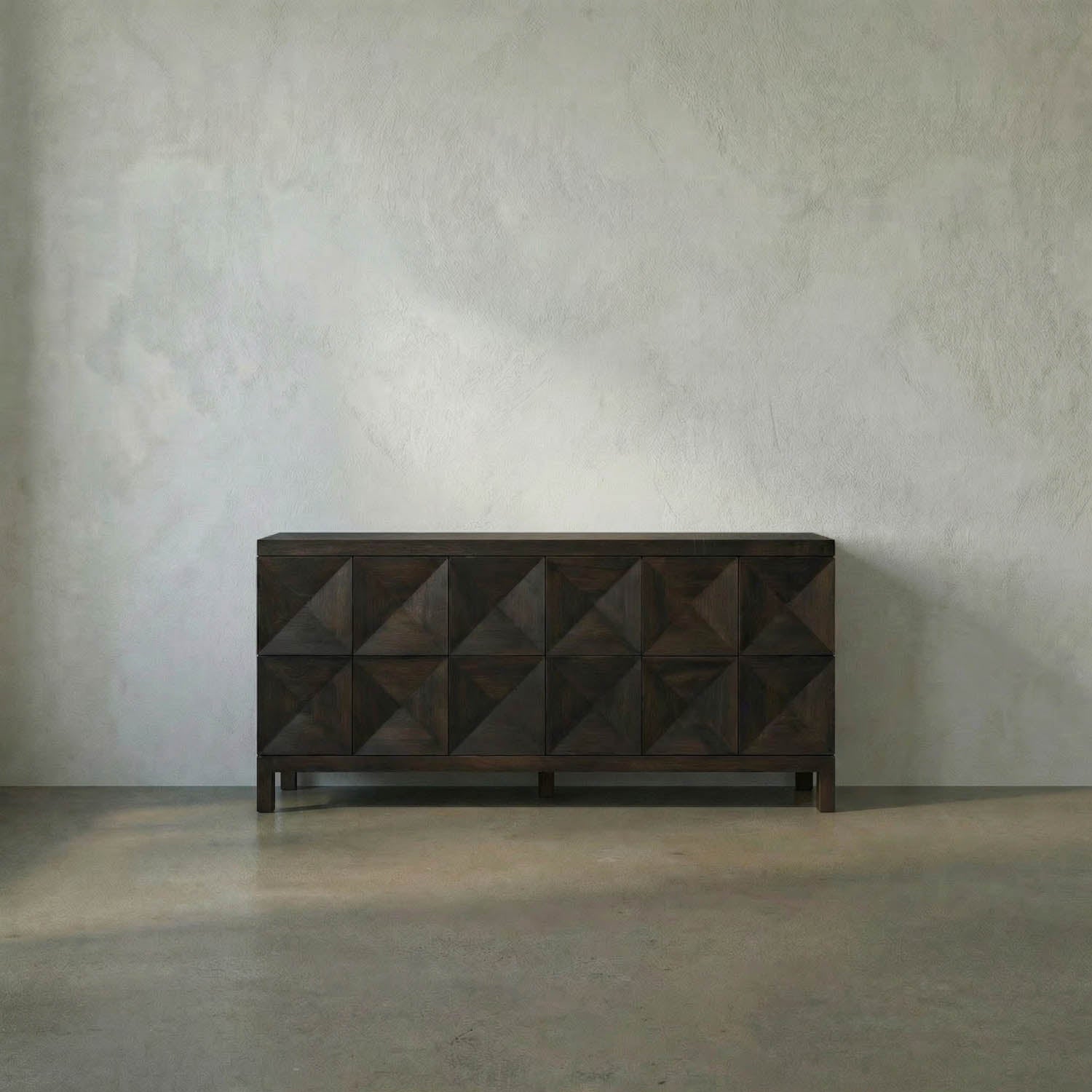 Quadrant 3 Door Sideboard, Ebony Walnut by Noir