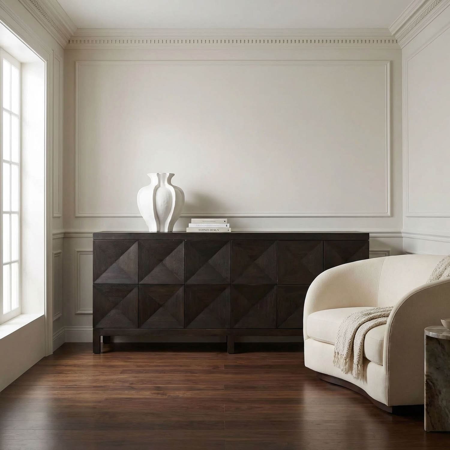 Quadrant 3 Door Sideboard, Ebony Walnut