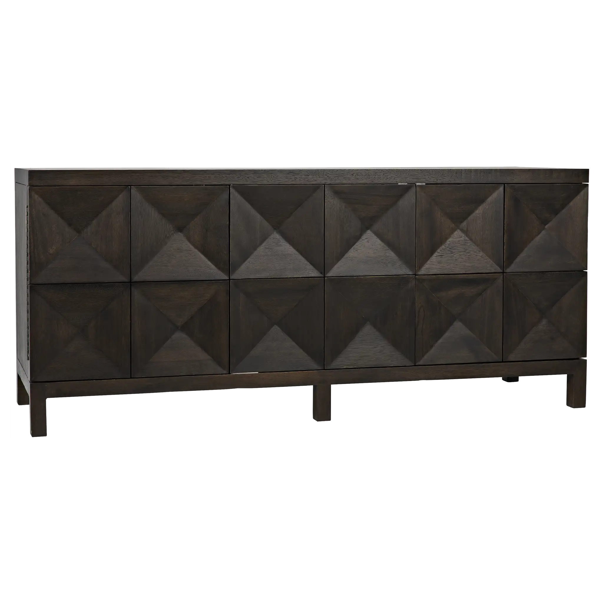 Quadrant 3 Door Sideboard, Washed Walnut in Washed Walnut — Noir Furniture