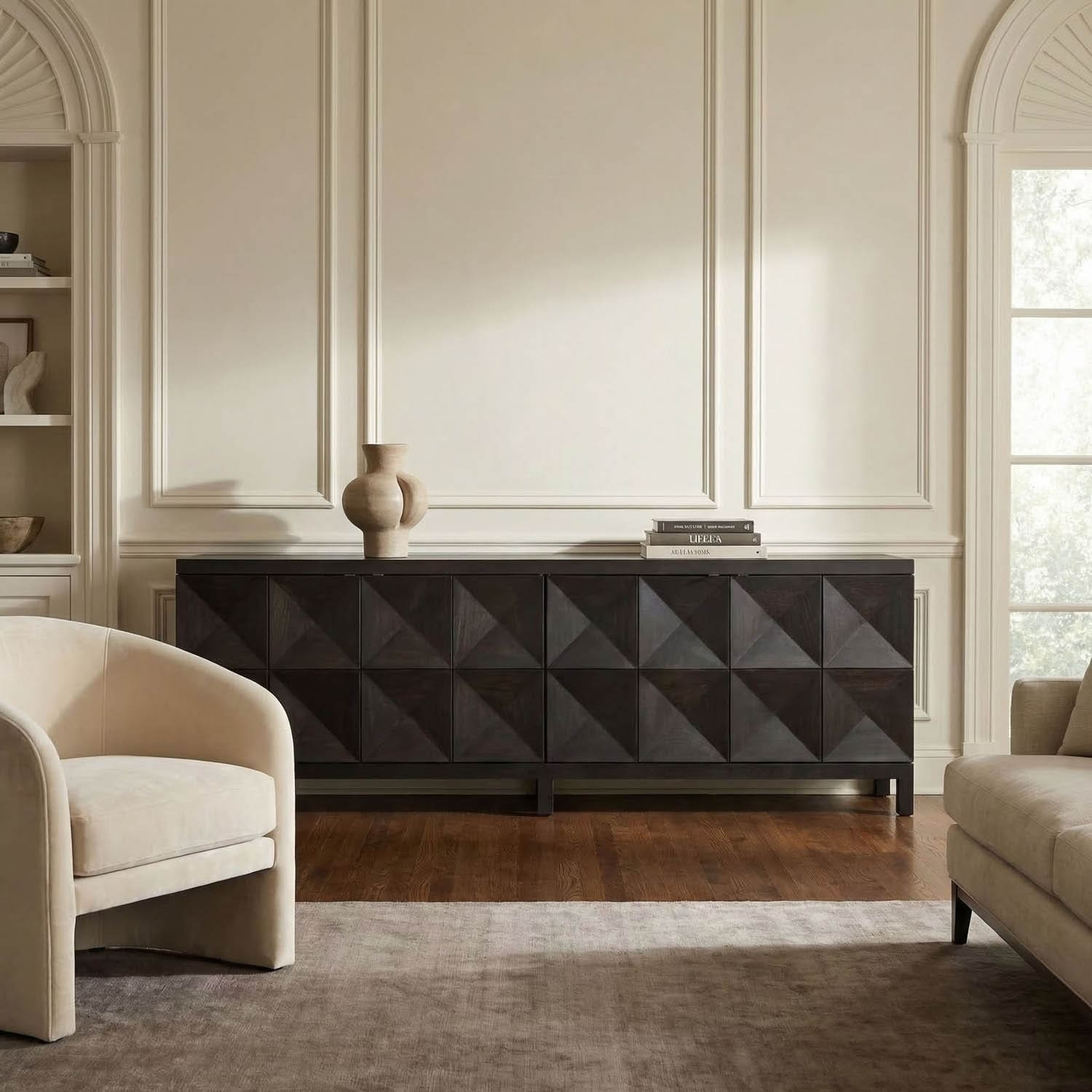 Quadrant 4 Door Sideboard, Ebony Walnut