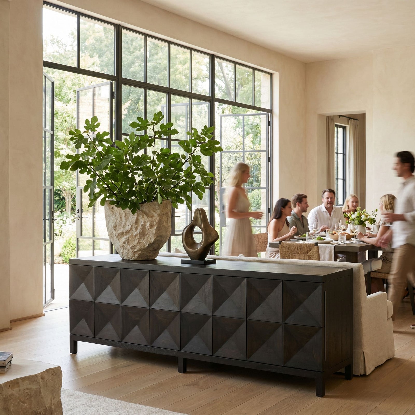 Quadrant 4 Door Sideboard, Ebony Walnut