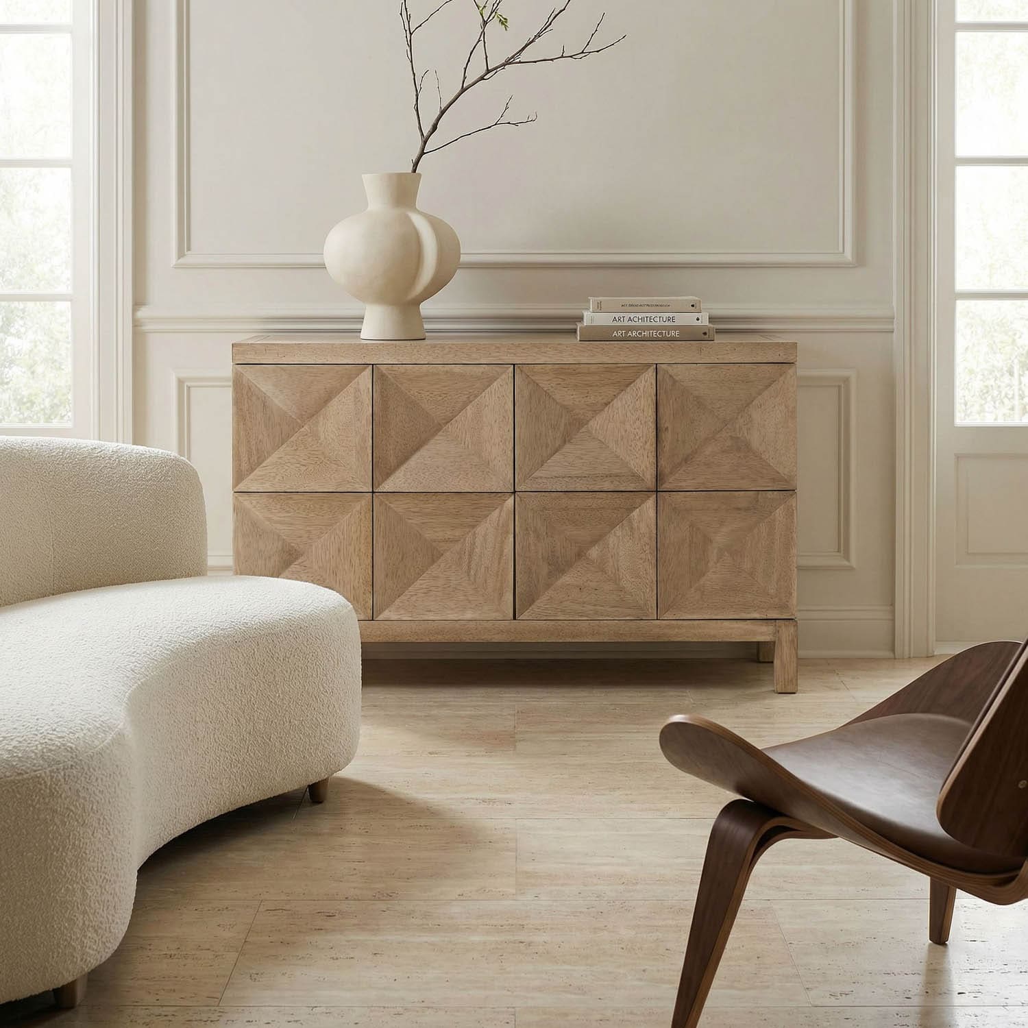Quadrant 2 Door Sideboard, Washed Walnut