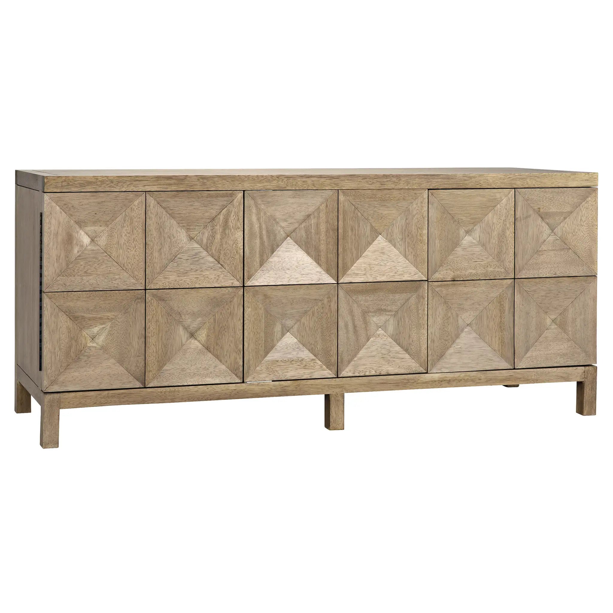 Quadrant 3 Door Sideboard, Washed Walnut in Washed Walnut — Noir Furniture