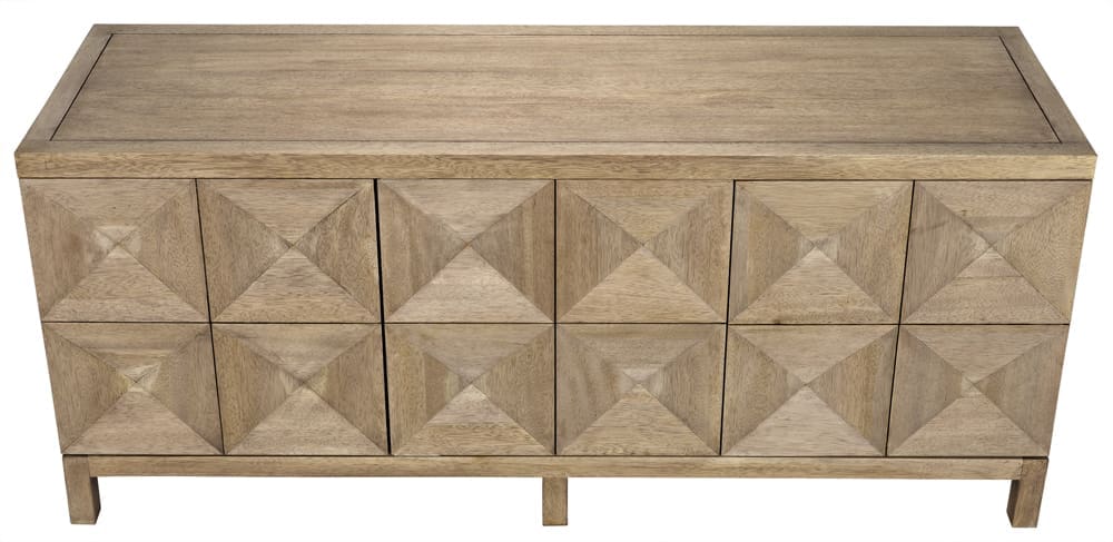 Quadrant 3 Door Sideboard, Washed Walnut in Washed Walnut — Noir Furniture