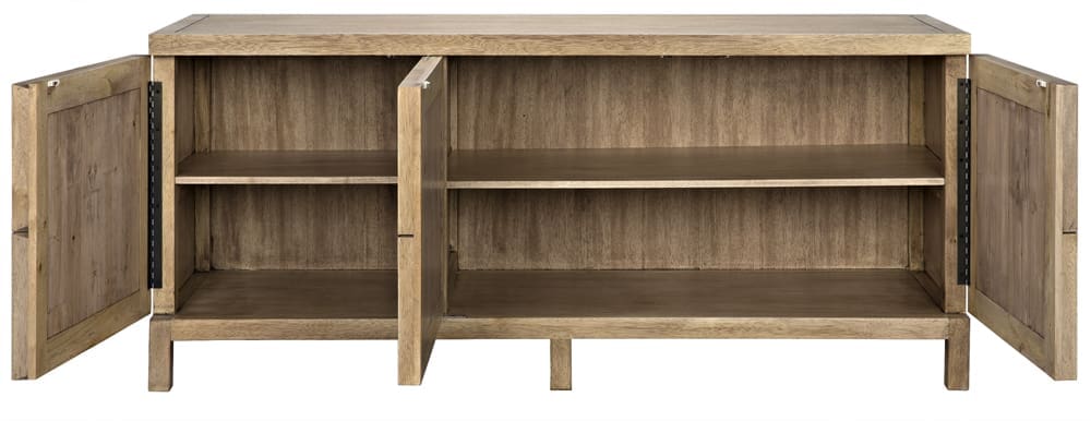 Quadrant 3 Door Sideboard, Washed Walnut in Washed Walnut — Noir Furniture