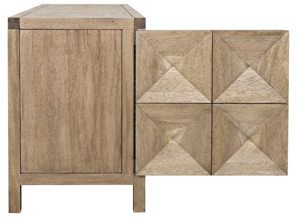 Quadrant 3 Door Sideboard, Washed Walnut – Sideboards by Noir Furniture | Sutter & Vale