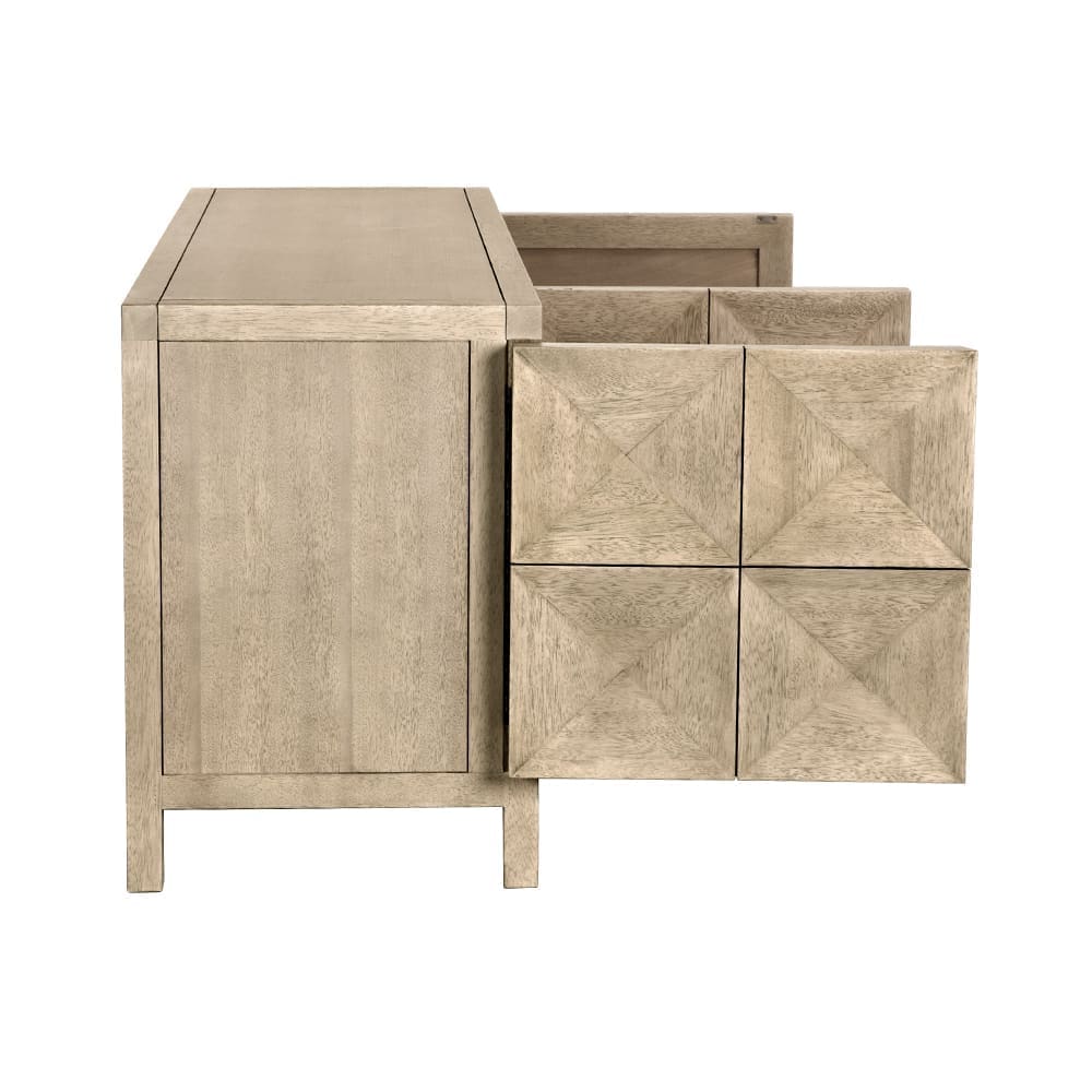 Quadrant 3 Door Sideboard, Washed Walnut