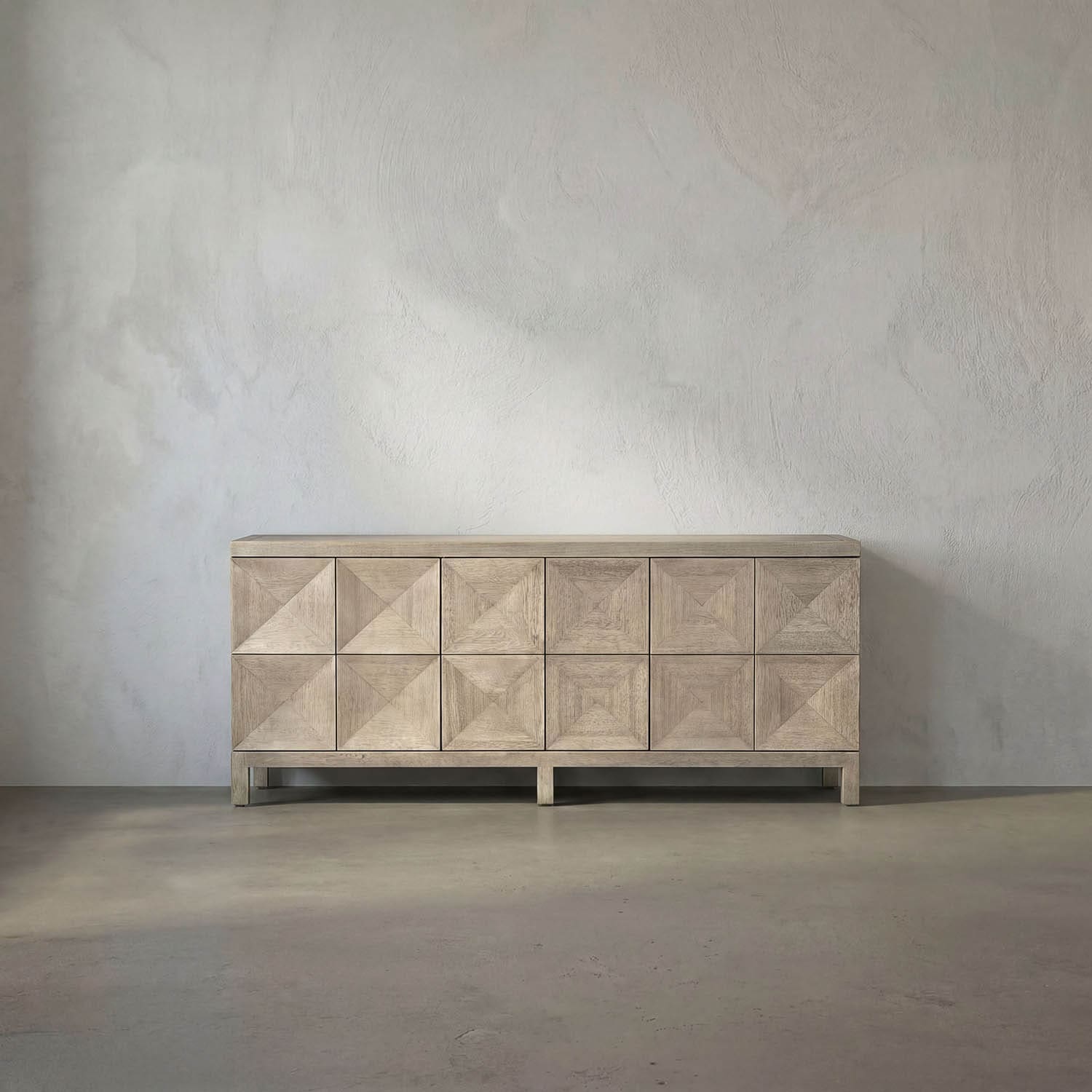 Quadrant 3 Door Sideboard, Washed Walnut