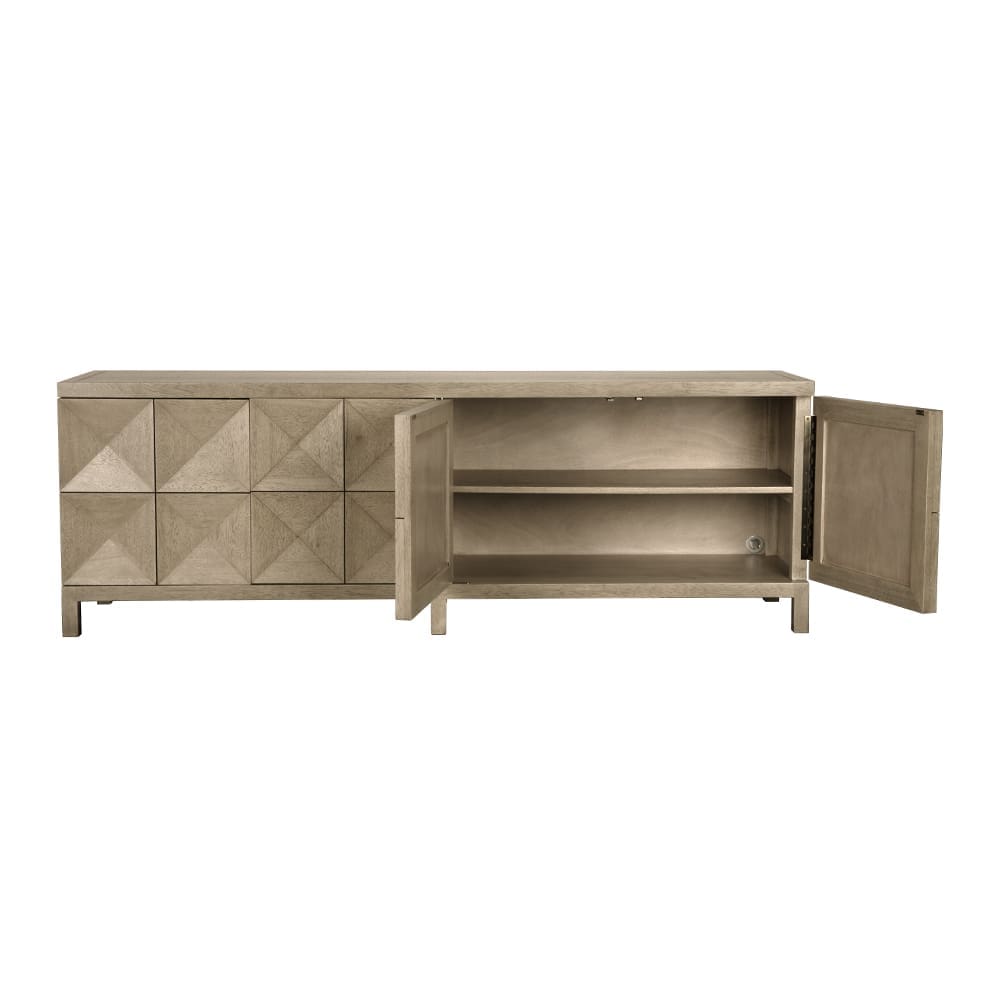 Quadrant 4 Door Sideboard, Washed Walnut