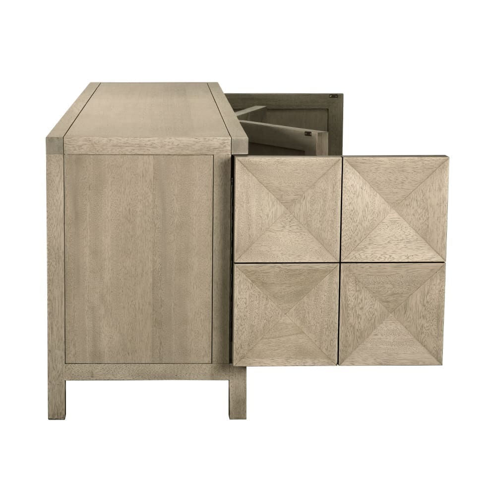 Quadrant 4 Door Sideboard, Washed Walnut