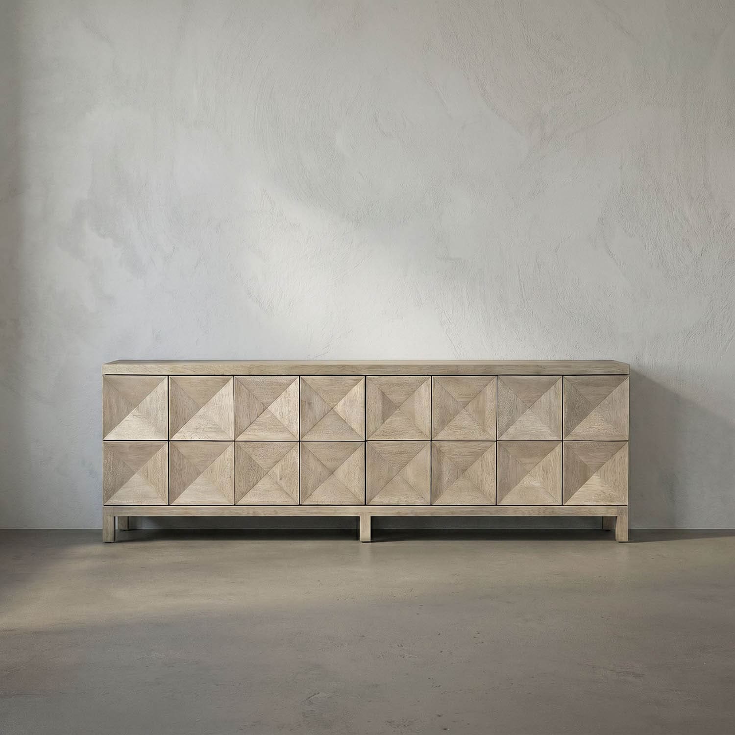Quadrant 4 Door Sideboard, Washed Walnut