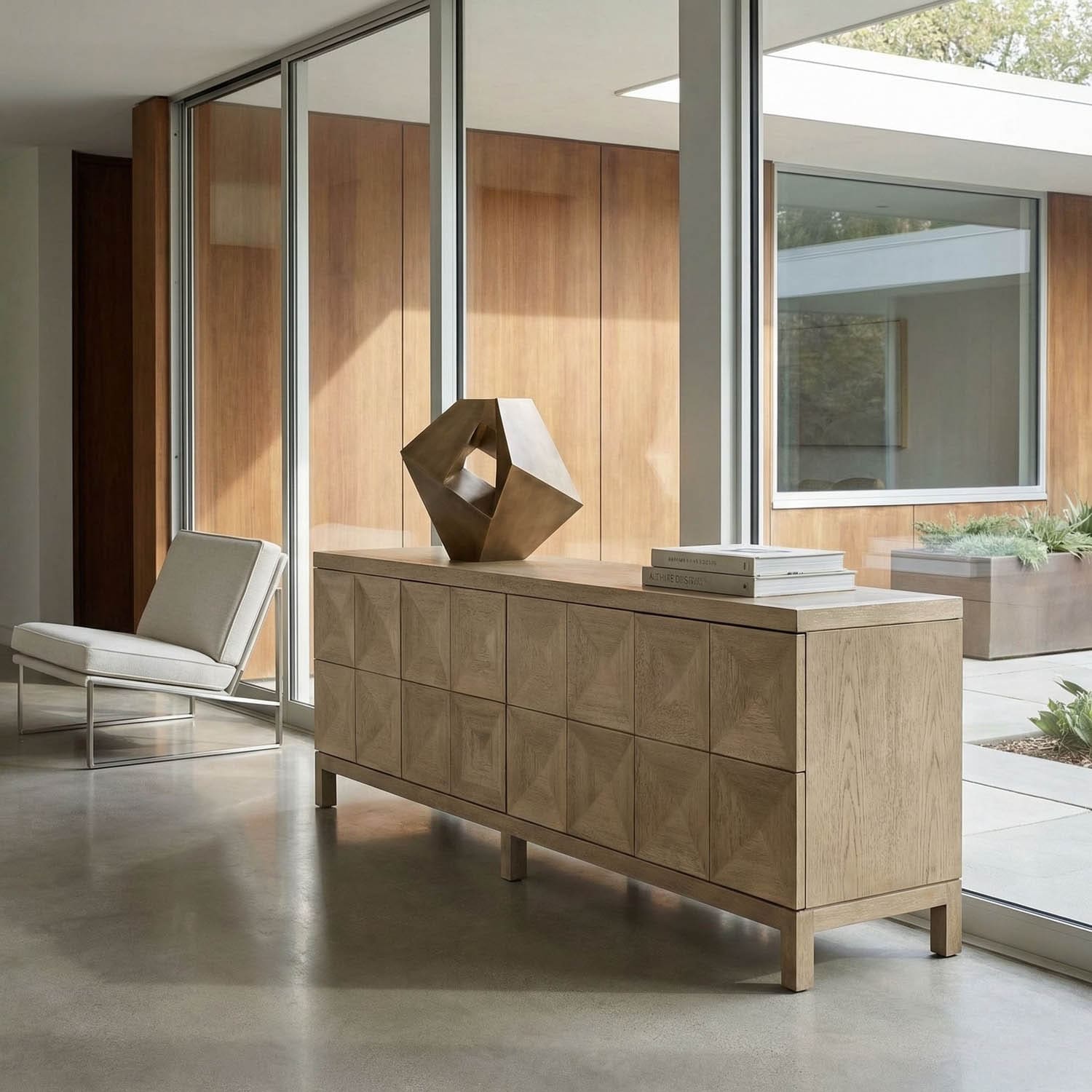 Quadrant 4 Door Sideboard, Washed Walnut