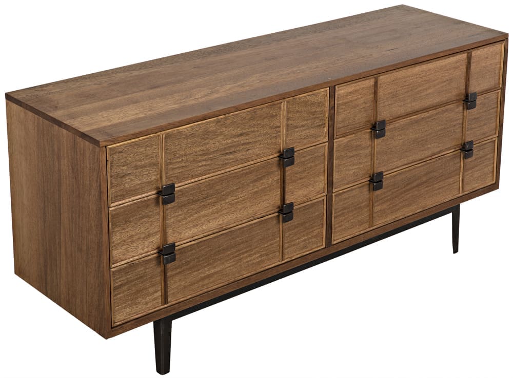 Bourgeois Sideboard, Walnut and Iron in Dark Walnut — Noir Furniture