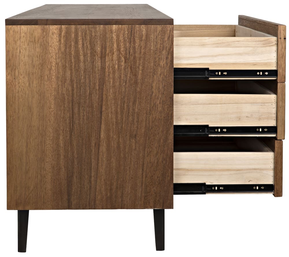 Bourgeois Sideboard, Walnut and Iron in Dark Walnut — Noir Furniture
