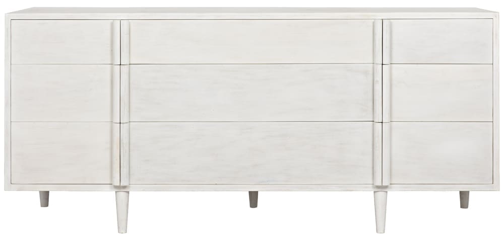Morten 9 Drawer Dresser, White Wash in White Wash — Noir Furniture