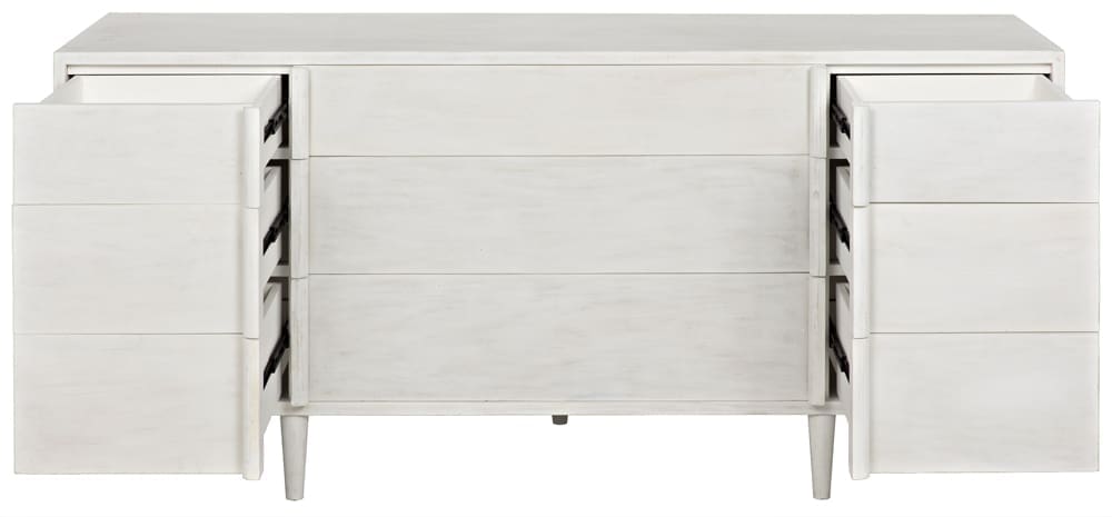 Morten 9 Drawer Dresser, White Wash in White Wash — Noir Furniture