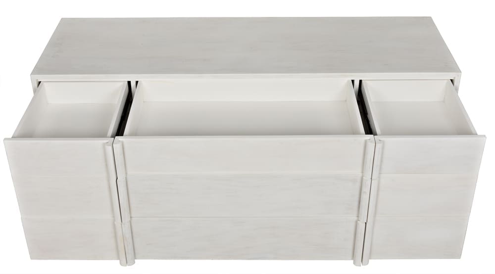 Morten 9 Drawer Dresser, White Wash in White Wash — Noir Furniture