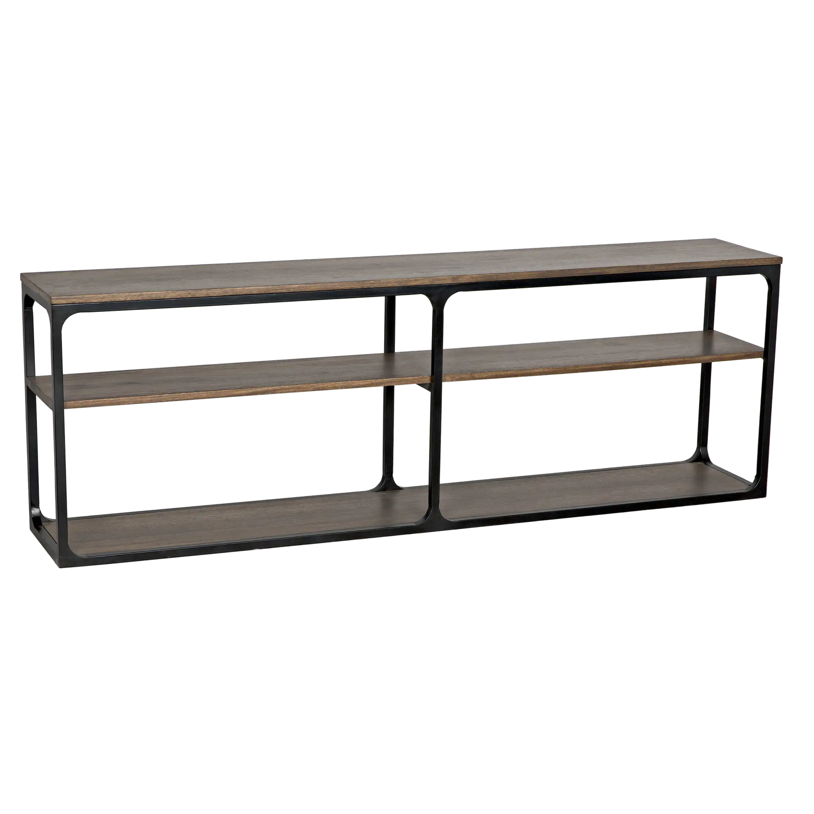 Novie Console, Large, Black Iron with Dark Walnut by Noir Furniture | Sutter & Vale