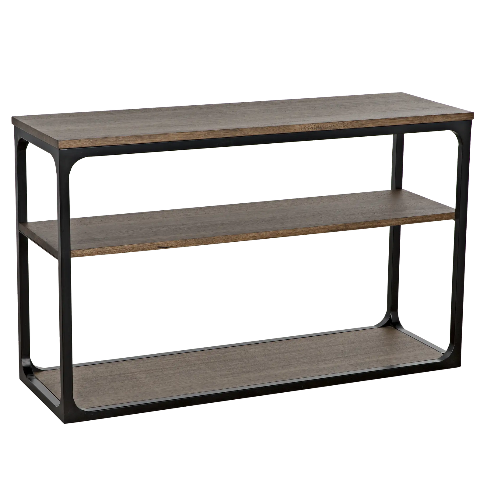 Novie Console, Large, Black Iron with Dark Walnut by Noir Furniture | Sutter & Vale