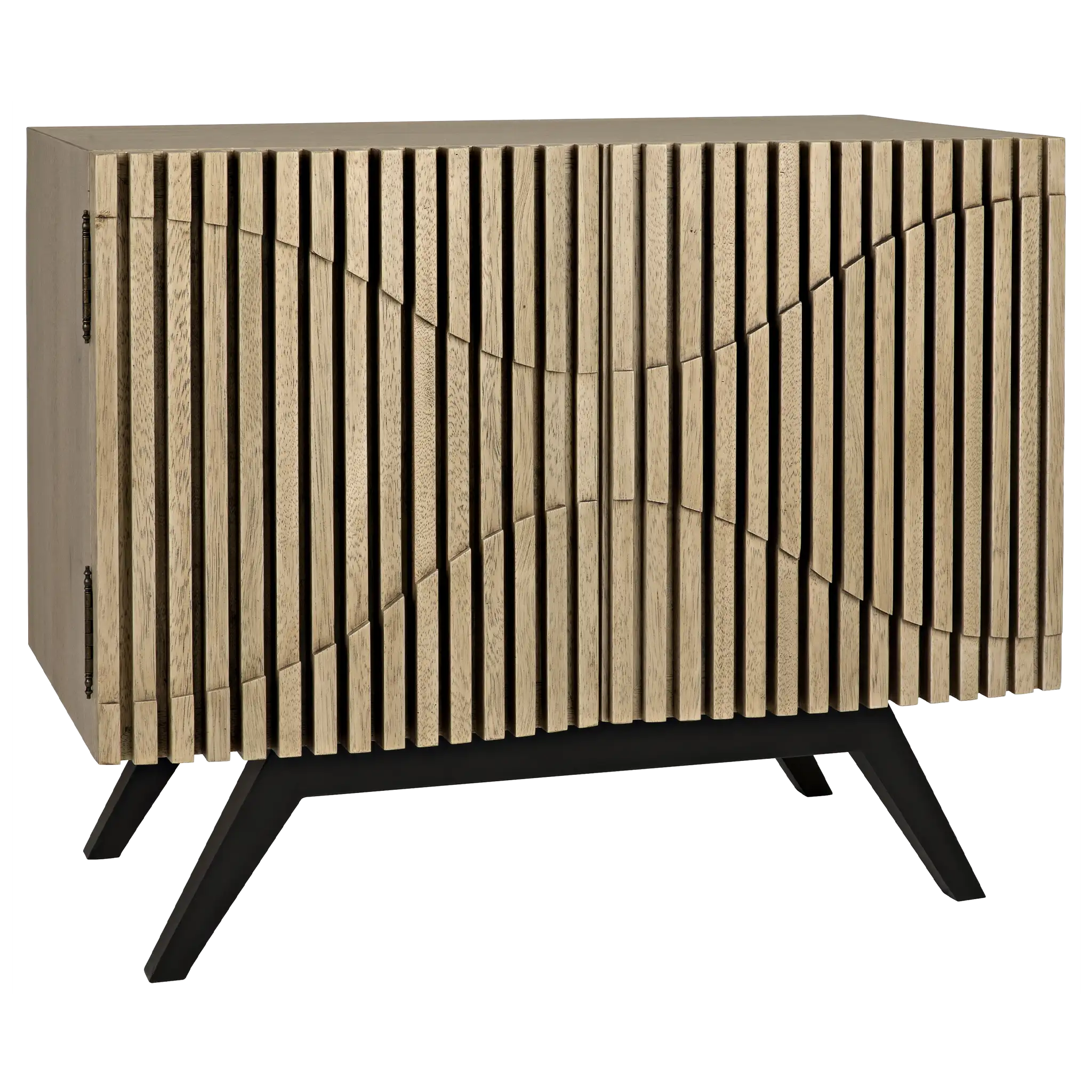 Illusion Sideboard with Iron Base, Bleached Walnut in Bleached Walnut w/ Matte Black Frame — Noir Furniture