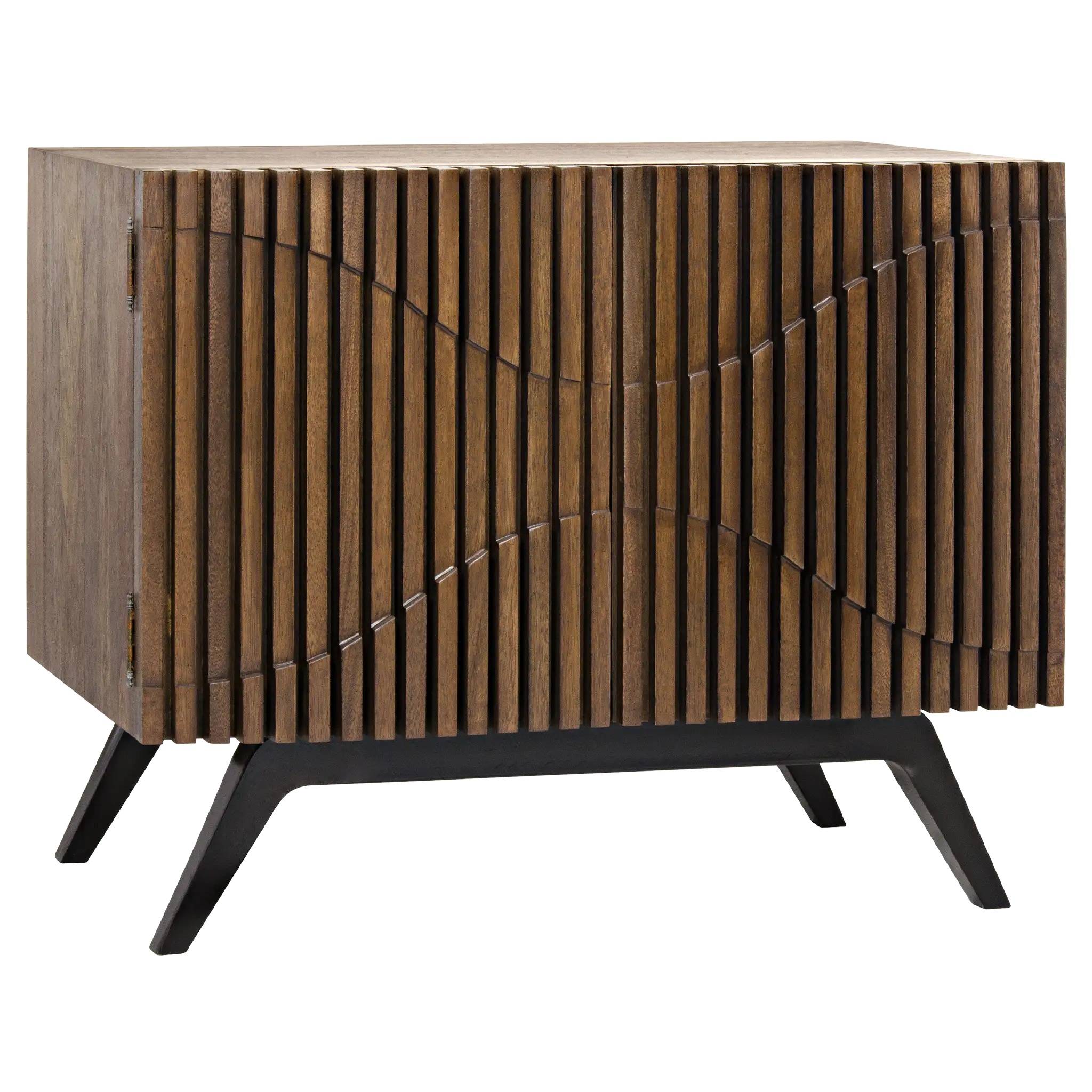 Illusion Sideboard with Iron Base, Dark Walnut in Dark Walnut w/ Matte Black Frame — Noir Furniture