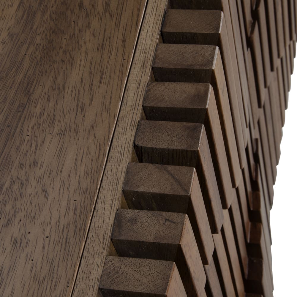 Illusion Sideboard with Iron Base, Dark Walnut in Dark Walnut w/ Matte Black Frame — Noir Furniture