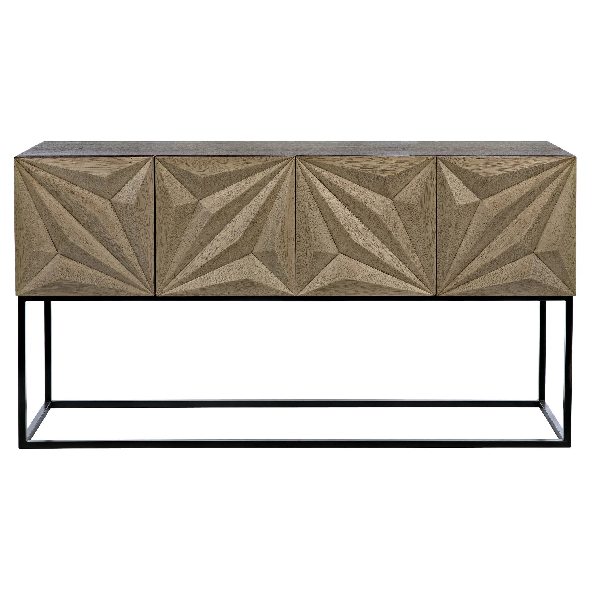 Zurich Console, Bleached Walnut with Iron in Bleached Walnut — Noir Furniture