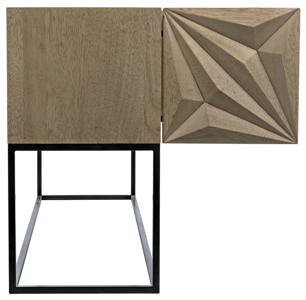 Zurich Console, Bleached Walnut with Iron in Bleached Walnut — Noir Furniture