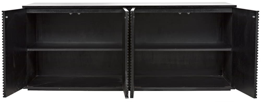 Smith 4 Door Sideboard, Hand Rubbed Black – Sideboards by Noir Furniture | Sutter & Vale