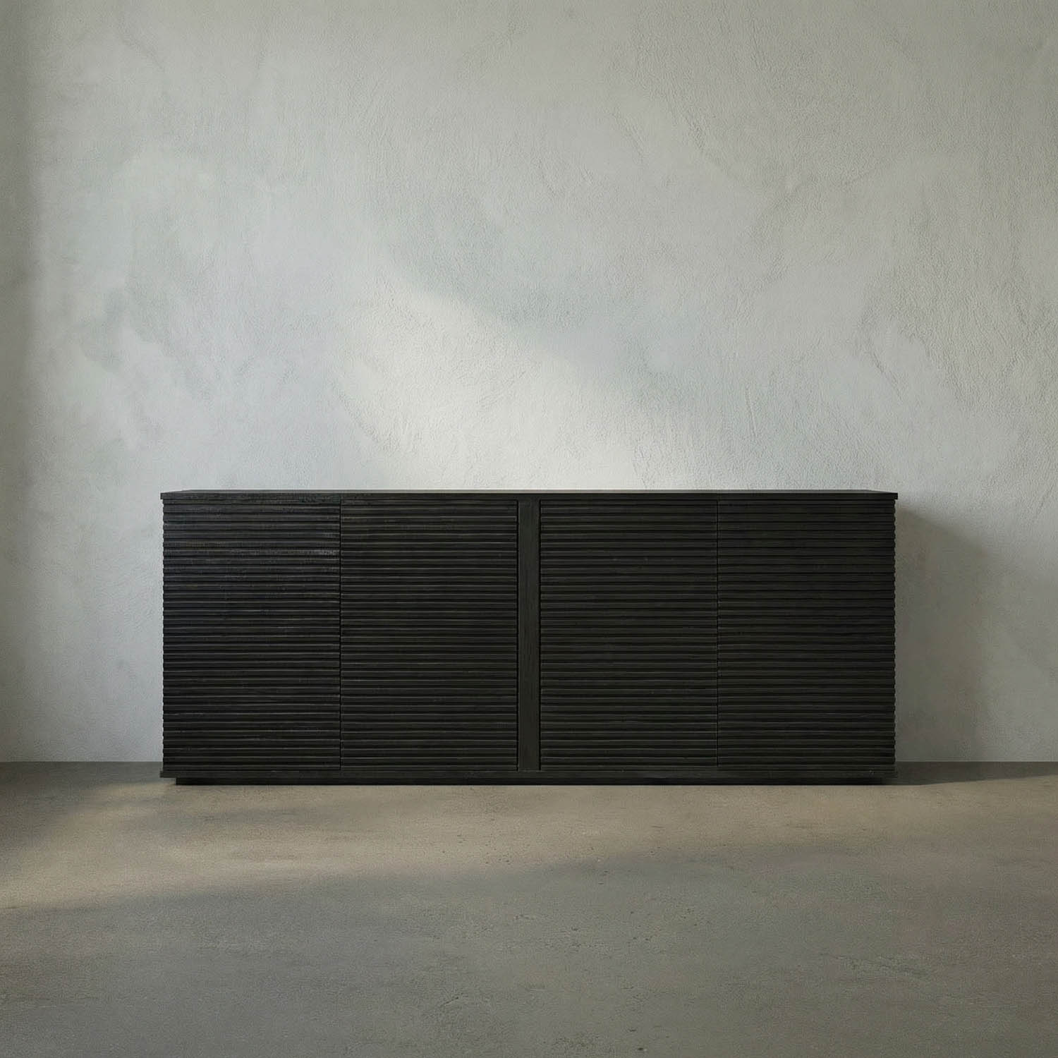 Smith 4 Door Sideboard, Hand Rubbed Black