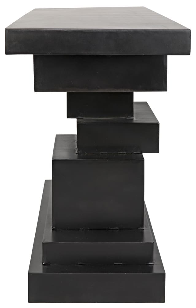 Platoon Console, Black Iron in Matte Black — Noir Furniture