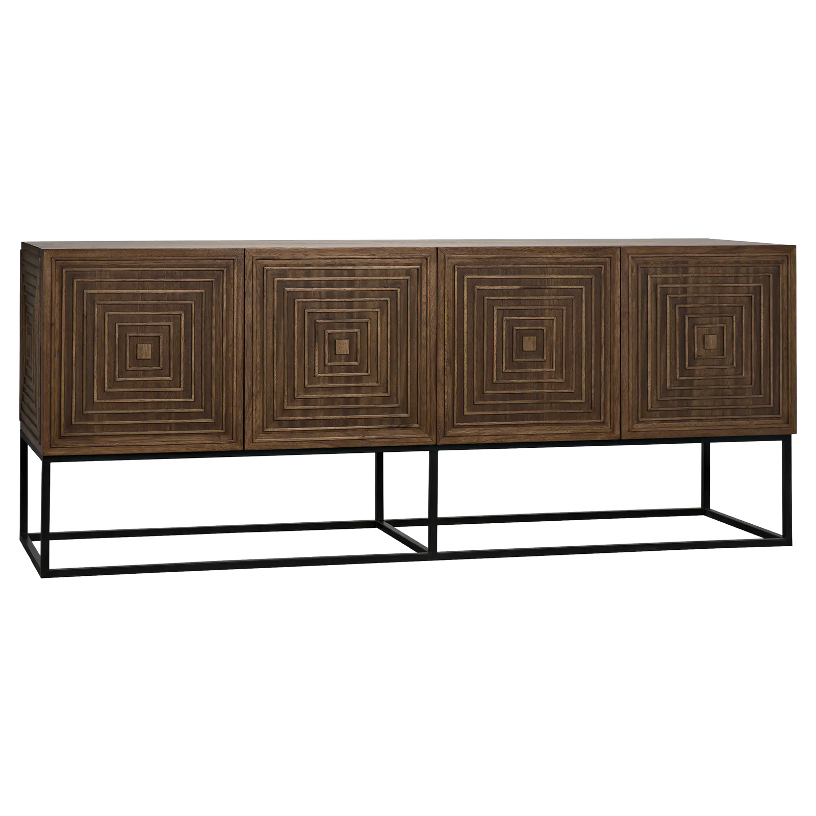 Lanon Sideboard with Iron Base, Dark Walnut – Sideboards by Noir Furniture | Sutter & Vale