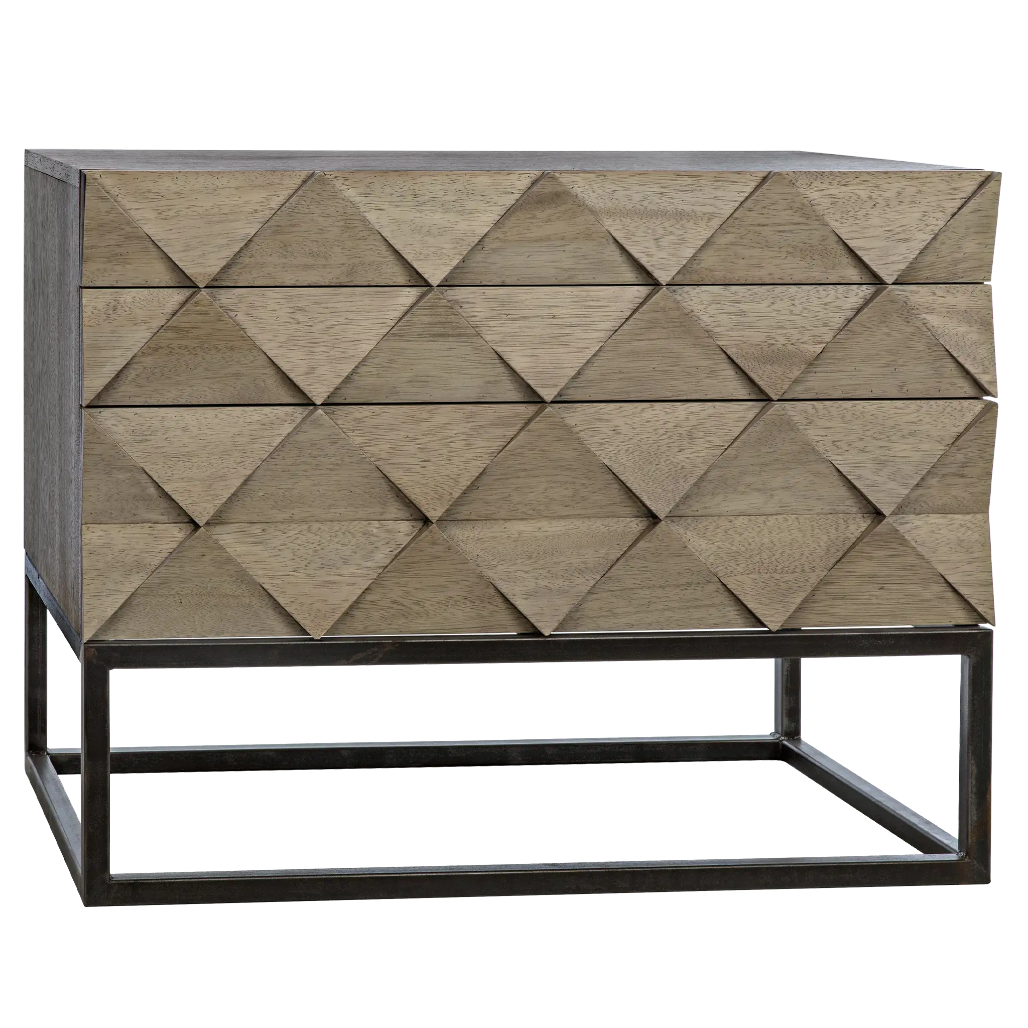 Draco Sideboard with Iron Stand, Washed Walnut in Washed Walnut w/ Matte Black Legs — Noir Furniture