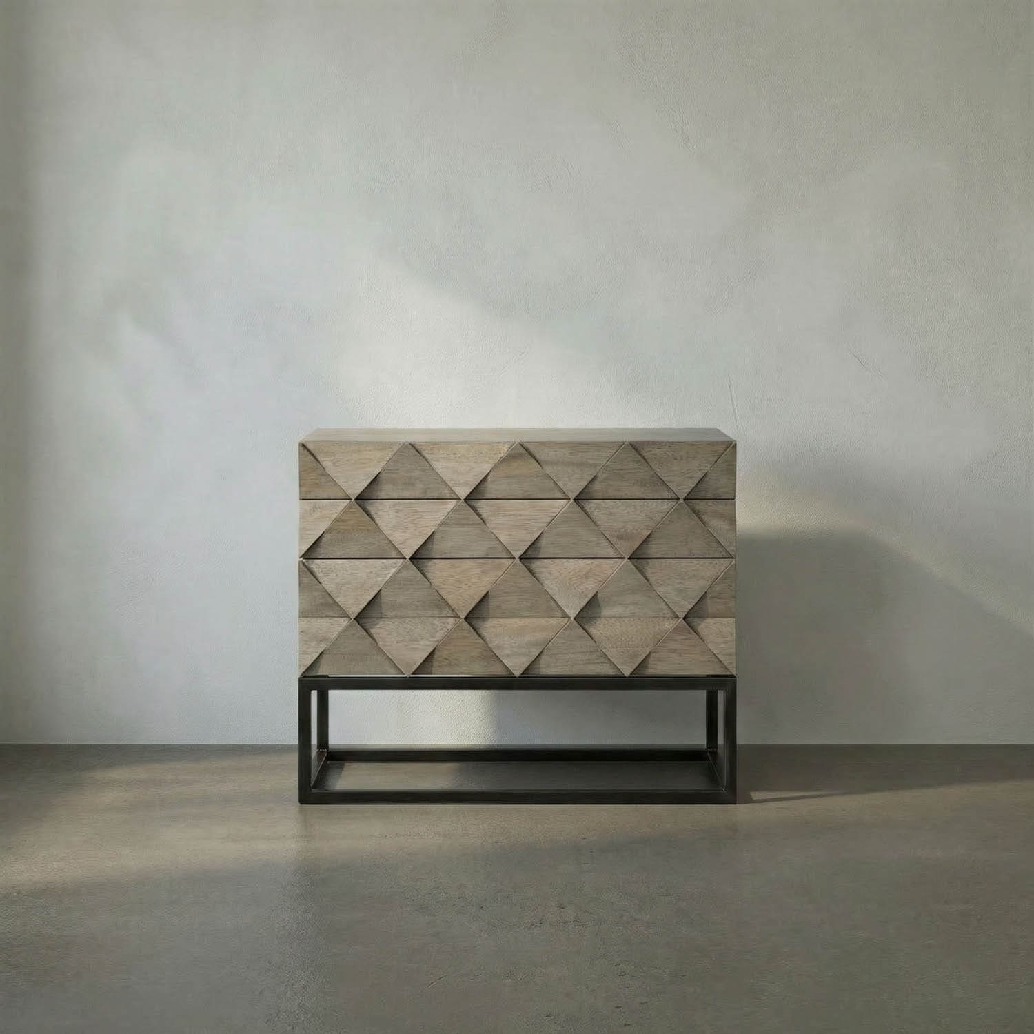 Draco Sideboard with Iron Stand, Washed Walnut