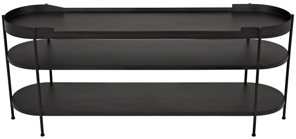 Cassio Console, Black Iron in Matte Black — Noir Furniture