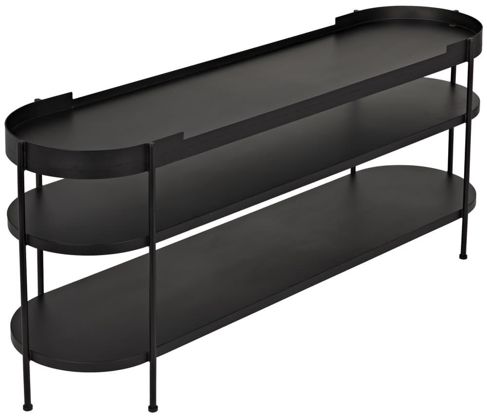 Cassio Console, Black Iron in Matte Black — Noir Furniture