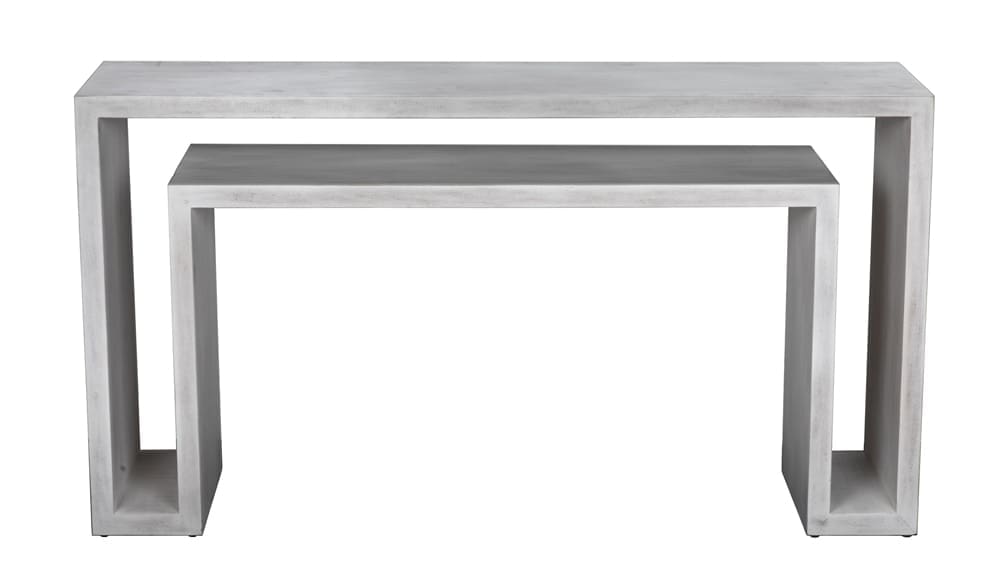 Caine Console, WH in White Wash — Noir Furniture