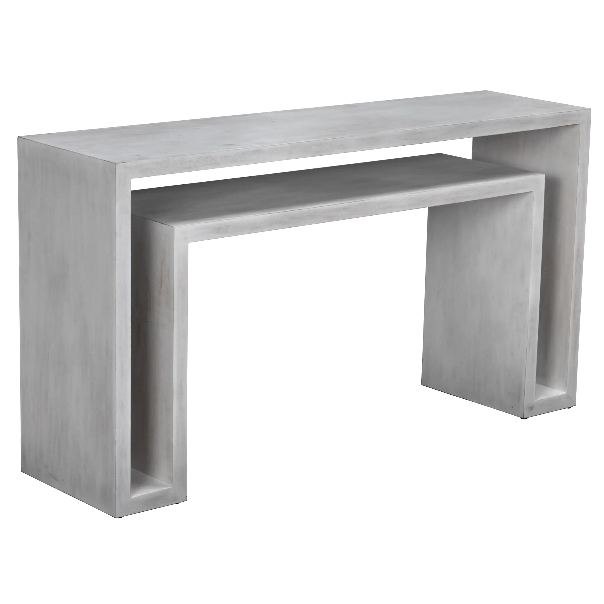 Caine Console, WH in White Wash — Noir Furniture