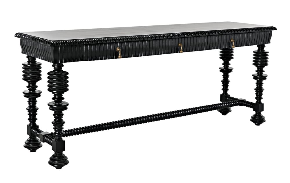 Portuguese Console, Hand Rubbed Black by Noir Furniture | Sutter & Vale