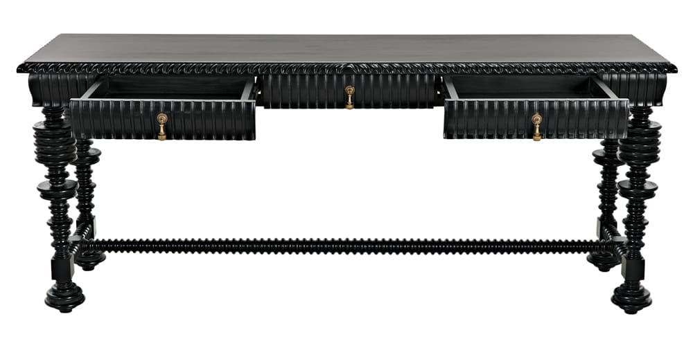 Portuguese Console, Hand Rubbed Black by Noir Furniture | Sutter & Vale