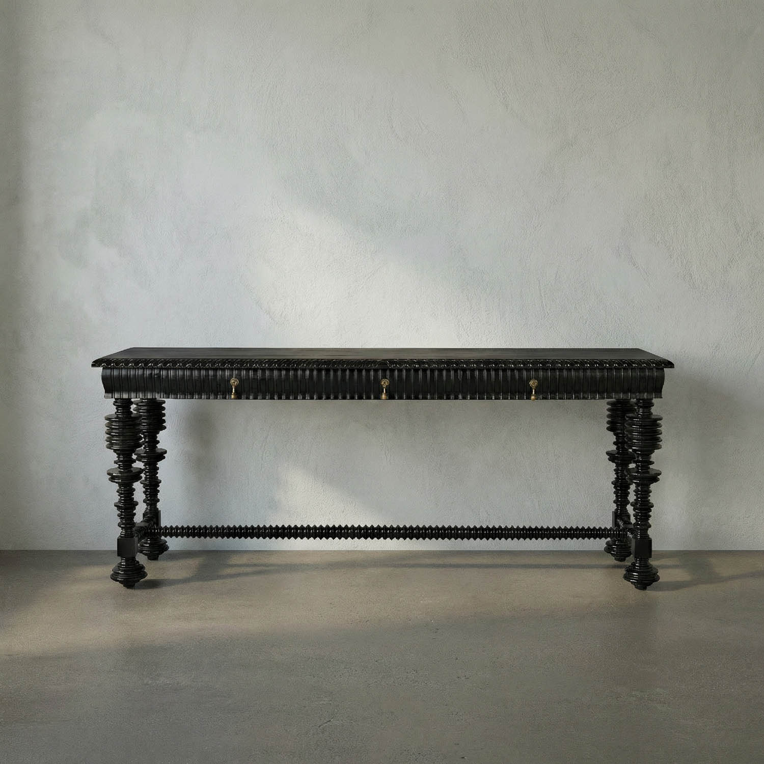 Portuguese Console, Hand Rubbed Black