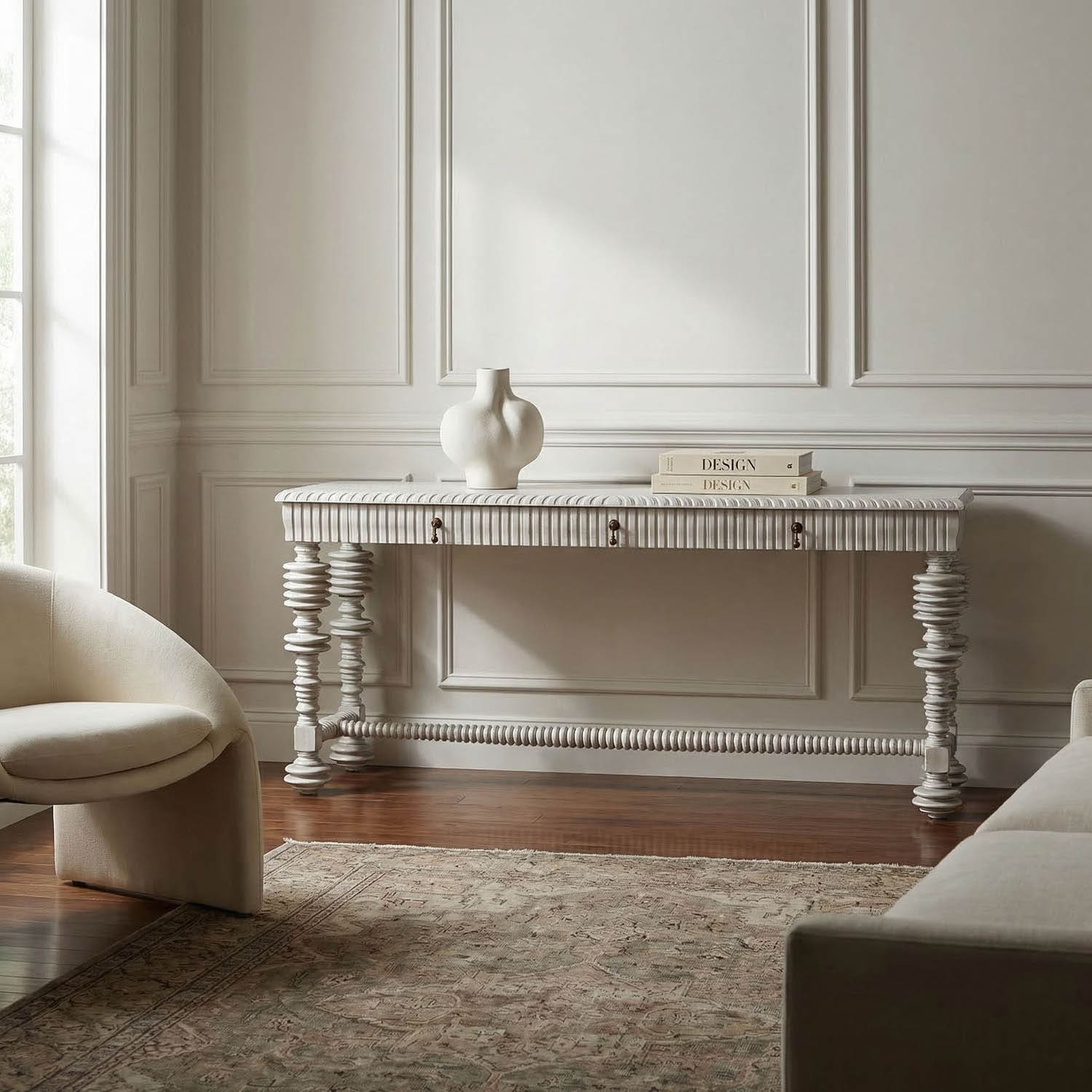 Portuguese Console, White Wash