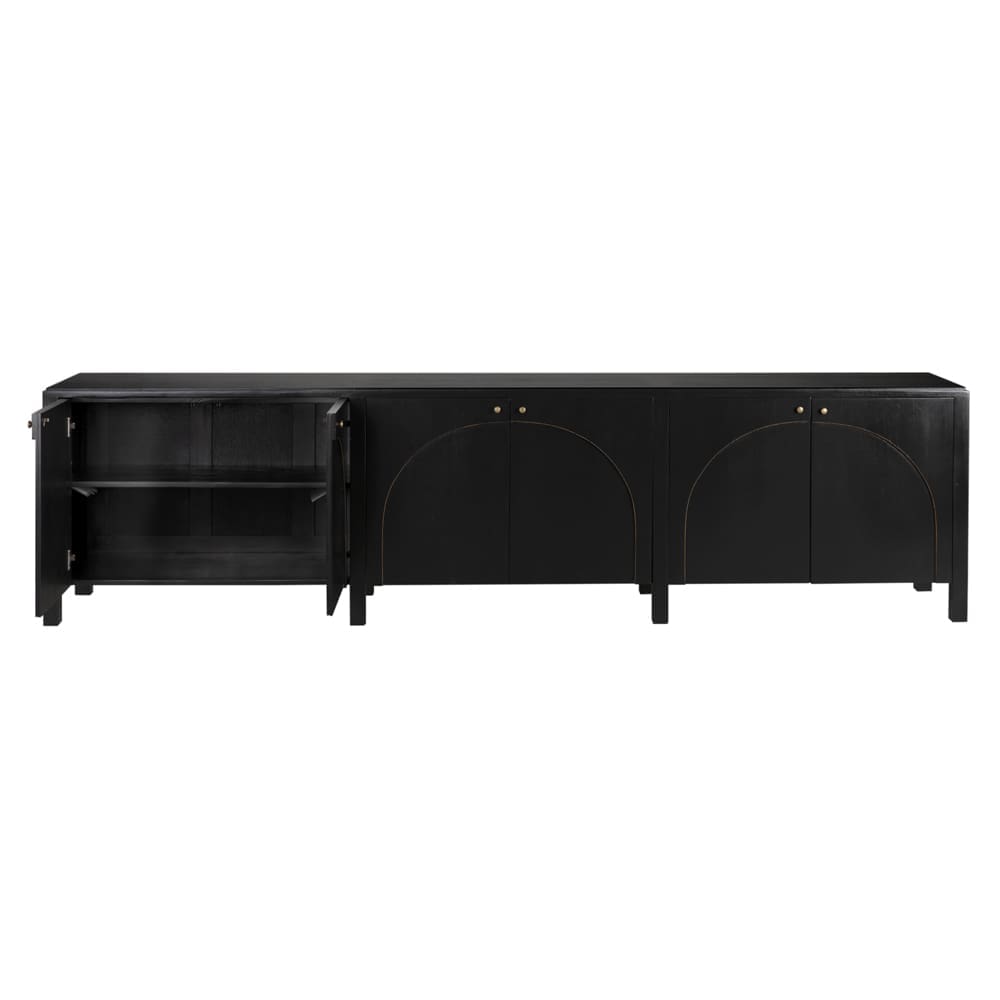 Weston Sideboard XL, HB w Light Brown Trim in Hand Rubbed Black with Light Brown — Noir Furniture