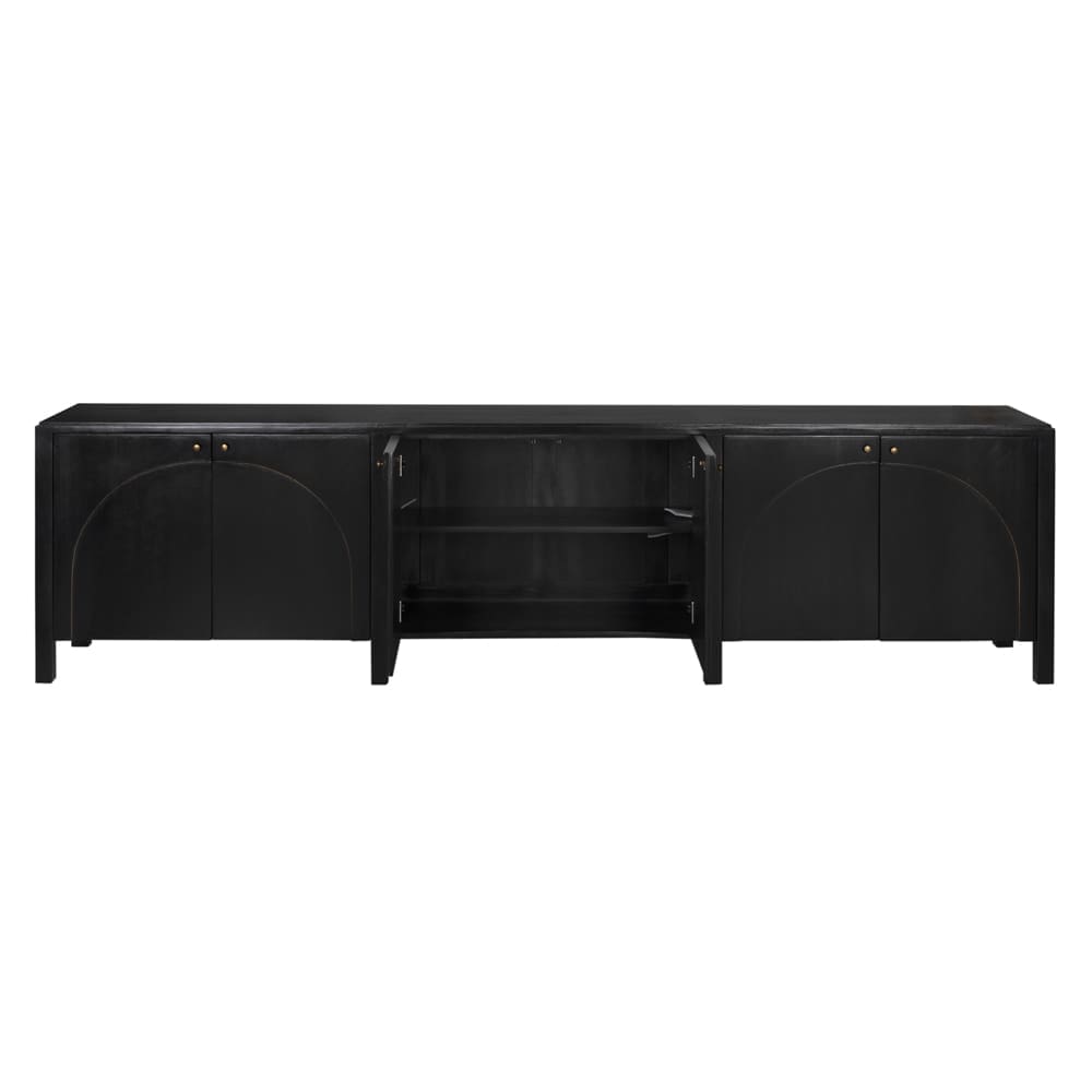 Weston Sideboard XL, HB w Light Brown Trim in Hand Rubbed Black with Light Brown — Noir Furniture