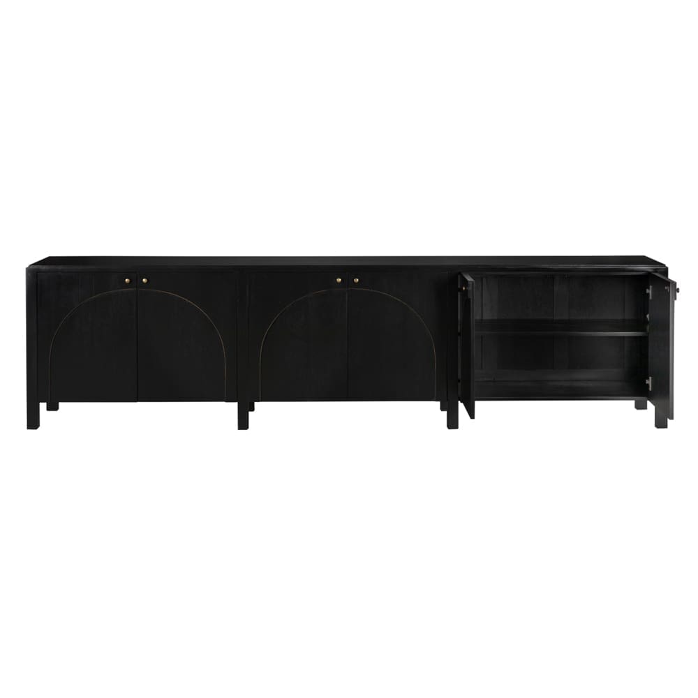 Weston Sideboard XL, HB w Light Brown Trim in Hand Rubbed Black with Light Brown — Noir Furniture
